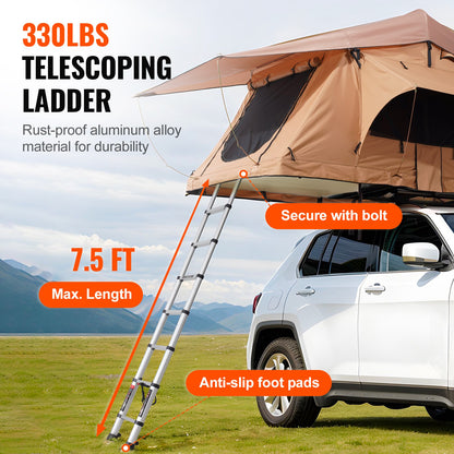 Softshell Roof Top Tent for 2-3 Person Waterproof for Jeep SUV W/ Ladder L Size