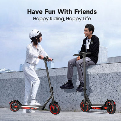 Electric Scooter for Adults, 600W Motor, 10"Air Tires, up to 25 MPH and 22-30 Miles Range, Foldable Commuter E Scooter with Drum Braking System and Smart APP Control Red