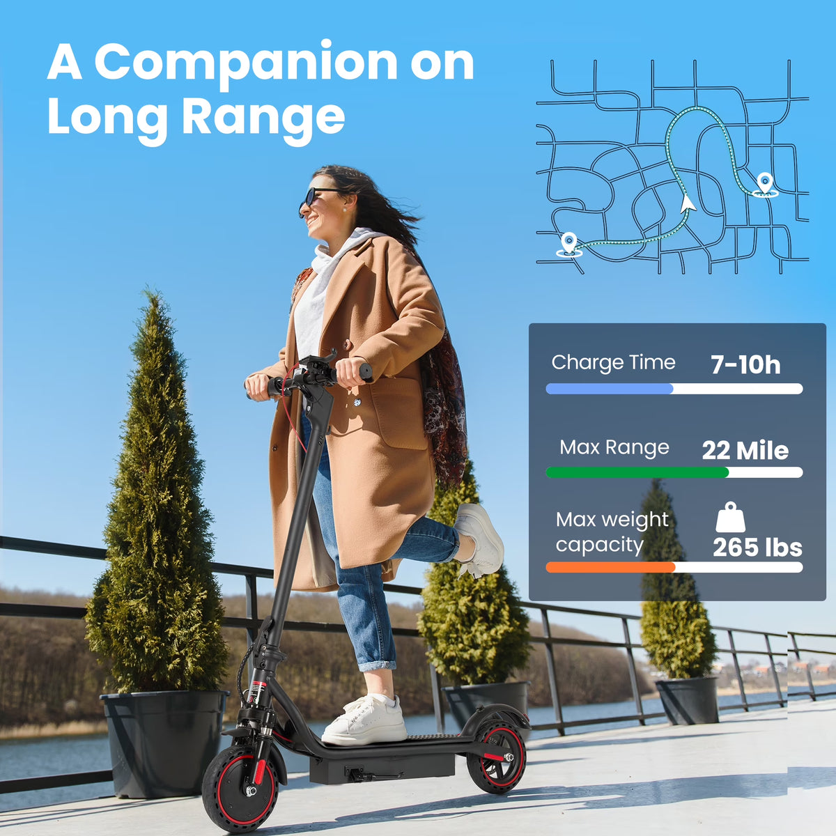 Electric Scooter,350W Motor up to 16MPH 21-24Miles Range 8.5" Solid Tires Portable Commuting Foldable Scooter for Adults with Dual Braking, Escooter for Adults Commuting