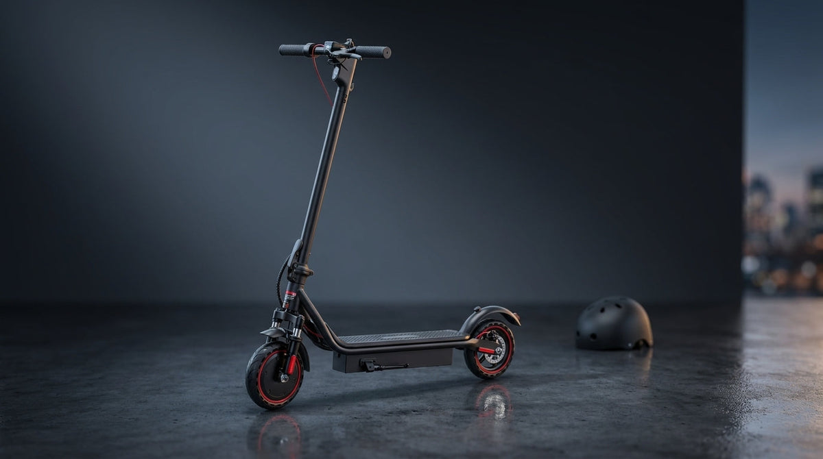 Electric Scooter,350W Motor up to 16MPH 21-24Miles Range 8.5" Solid Tires Portable Commuting Foldable Scooter for Adults with Dual Braking, Escooter for Adults Commuting — Lifestyle