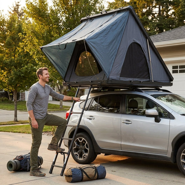 Rooftop Tent Built for Quick Setup Adventures, Hard Shell Design, 420D Oxford Fabric, 2-3 Person