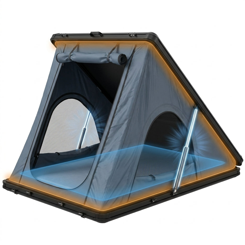 Hard Shell Rooftop Tent Pop-Up Tents 2-3 Person for SUV ‌Caravan Campervan — How It Works
