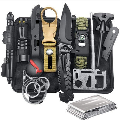 14-in-1 Outdoor Survival Gear Kit - Camping, Hiking, Fishing & Hunting