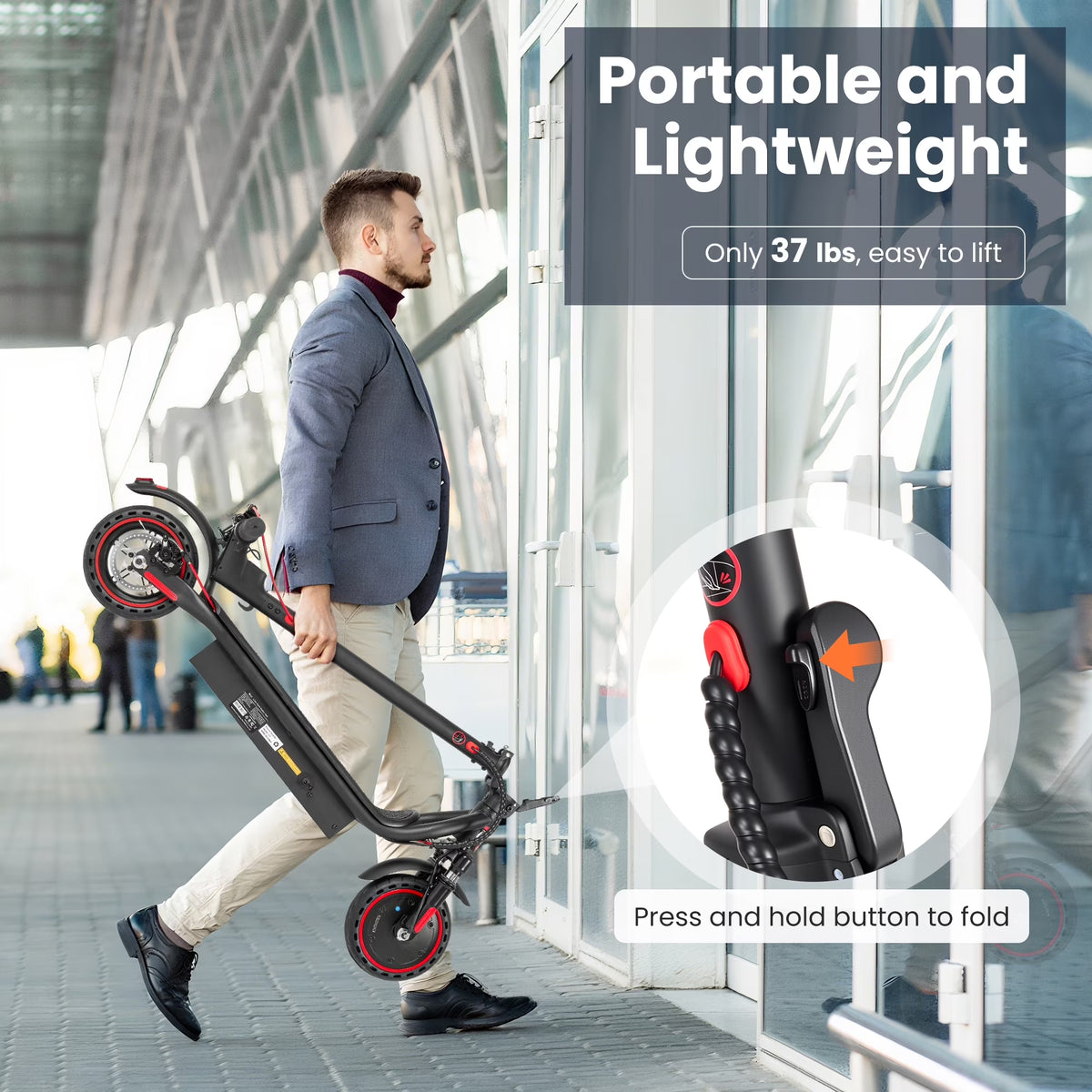 Electric Scooter,350W Motor up to 16MPH 21-24Miles Range 8.5" Solid Tires Portable Commuting Foldable Scooter for Adults with Dual Braking, Escooter for Adults Commuting