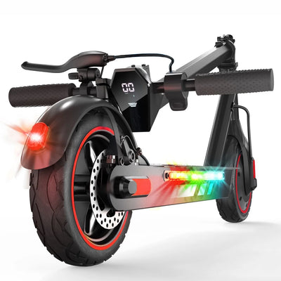 Electric Scooter for Adults, 600W Motor, 10"Air Tires, up to 25 MPH and 22-30 Miles Range, Foldable Commuter E Scooter with Drum Braking System and Smart APP Control Red