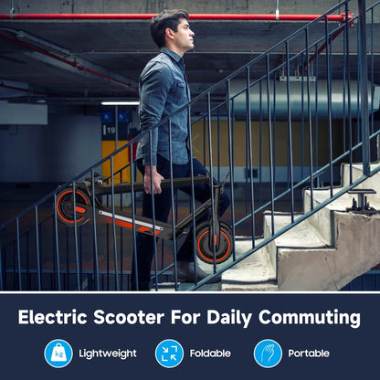 Electric Scooter for Adults, 600W Motor, 10"Air Tires, up to 25 MPH and 22-30 Miles Range, Foldable Commuter E Scooter with Drum Braking System and Smart APP Control Red